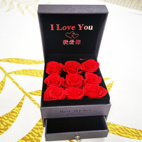 Valentinstag Großhandel Konservierte Blumen Rosen-Box Schmuckbox Blumengeschenk für Muttertag Weihnachten