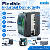 Imprimante d'étiquettes industrielle CAB SQUIX 4, imprimante de codes-barres à transfert thermique 300 dpi/600 dpi pour la fabrication d'étiquettes RFID