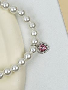 Collier élégant en perles pour animaux de compagnie, accessoires pour chats, collier de mariage pour chiots et chats, bijoux de mode avec pendentif cœur - Product Image 4
