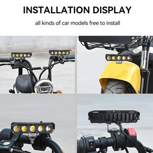 Phare avant à LED 5 lentilles pour moto, 5 SMD 38W 9-80V, barre de feux antibrouillard à puce 3570 pour accessoires de voiture et de moto - Product Image 6