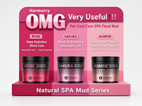 Boue de SPA florale naturelle pour chats et chiens, traitement hydratant pour un pelage doux et brillant, soin de toilettage pour animaux de compagnie à la rose, à la cerise et au jasmin