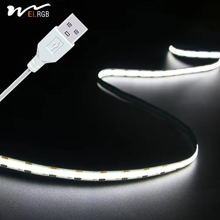 IP20 דקורטיבי COB LED רצועת אור מגע זמין ישירות 5V usb כניסת מתח שלט רחוק מתג מצב גוף מנורת נחושת