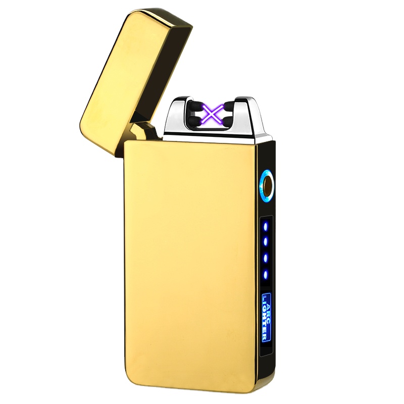 Новая Мода USB перезаряжаемая электронная сигарета зажигалка, двойная дуга плазменная зажигалка с индикатором батареи ожерелье ювелирные изделия