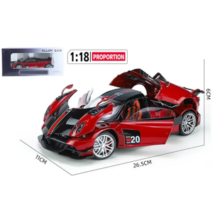 Coche de Metal Fundido a Presión Pagani Huayra, Modelo de Hipercoche a Escala 1:18 con Puertas Abribles, Efectos de Sonido y Luz, Interior Detallado Premium - Product Image 1