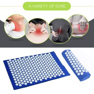 3pcs Yoga <span class=keywords><strong>Acupuncture</strong></span> Massage Oreiller Sac de rangement Coussin Pied Tapis Aiguille Soulager Dos Cou Sciatique Douleur Relax Muscles Spike Pads - Product Image 4