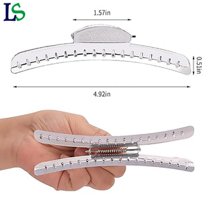 Pinces à cheveux professionnelles simples pour la coiffure à domicile, antidérapantes, en aluminium, sans trace, en forme de croissant, 12,5 cm - Product Image 2