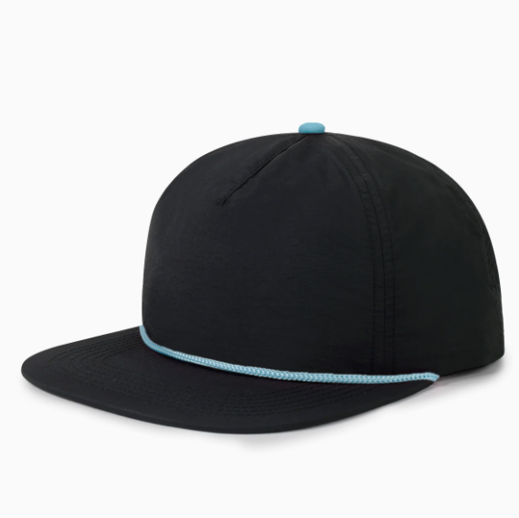 black and sky blue rope