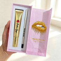Kit de gloss et crayon à lèvres hydratant et brillant avec applicateur métallique personnalisé pour des lèvres pulpeuses