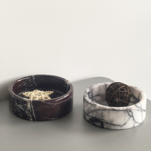 Vassoio Rotondo in Marmo Naturale da 11,5 cm e Ciotola per Animali Domestici con Manico, <span class=keywords><strong>Design</strong></span> Moderno in Marmo Viola, Decorazione per Casa, Ramadan e Matrimoni - Product Image 1