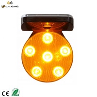 Luz de Advertencia Solar IP66 Impermeable con 6 LED y Modos de Destello Alternado y Sincronizado