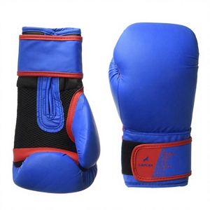 Gants de boxe en cuir de qualité supérieure pour l'entraînement et la pratique, ajustement confortable avec fermeture auto-agrippante pour des séances prolongées - Product Image 1