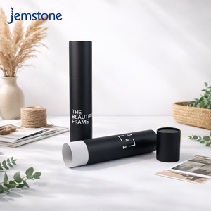 Boîte en tube de carton kraft écologique avec logo personnalisé, tube en papier noir pour l'expédition, emballage cylindrique imprimé pour cosmétiques et vêtements - Product Image 4