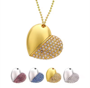 Sang trọng long lanh Kim Cương Vòng cổ USB <span class=keywords><strong>Flash</strong></span> Drive Loại C 128GB Ổ Đĩa Bút 64GB không thấm nước Bộ nhớ Stick Pendrive kim loại USB Đĩa Key - Product Image 3