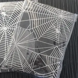Custom Black spider web halloween tablecloths,54 inch *108 inch plastic big size table cloth