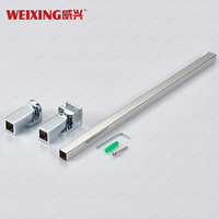 Installation facile Connecteur de tube chromé pour salle de bain Quincaillerie de porte de douche Barre de support de porte de douche en acier inoxydable