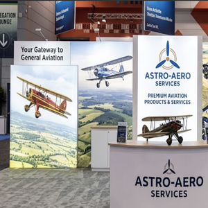 Stand Modular para Ferias Comerciales de 30x30 con Letrero Colgante Redondo de Tubo y Pantalla LED SEG para EAA AirVenture <span class=keywords><strong>Oshkosh</strong></span> - Product Image 6