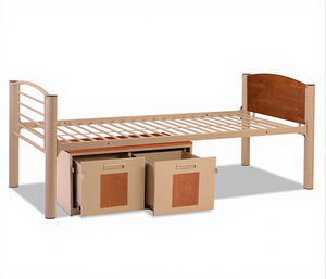 Lit simple robuste en métal pour dortoirs scolaires, abris d'urgence et auberges, certifié ISO - Product Image 4
