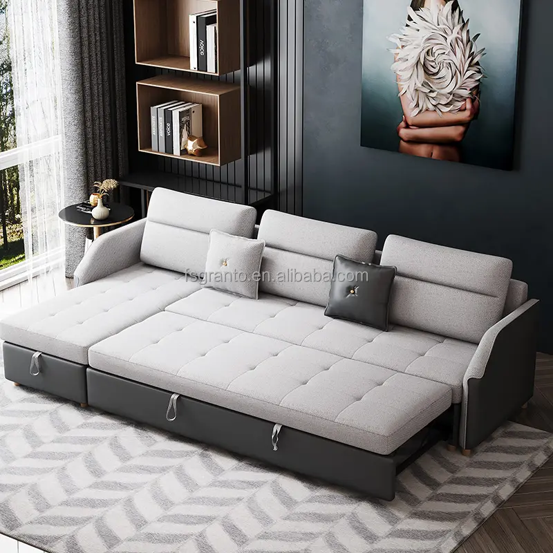 Mobili per soggiorno di alta qualità divano in pelle divano ad angolo in tessuto letti funzione