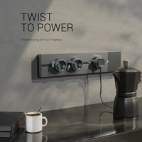 Prises électriques murales pour cuisine, rail de 1 m, adaptateur universel pour prises françaises et coréennes, pour bureau et table, norme européenne