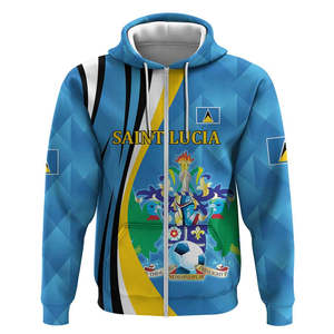 All'ingrosso Saint Lucia Flag leon Print Cricket giacca da allenamento invernale <span class=keywords><strong>con</strong></span> cappuccio <span class=keywords><strong>con</strong></span> cerniera e <span class=keywords><strong>felpa</strong></span> dei pesi massimi foderata in pile - Product Image 3