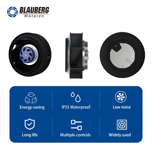 Blauberg 133mm <span class=keywords><strong>DC</strong></span> Cánh quạt nhựa không thấm nước không chổi than 24V lạc hậu quạt ly tâm cho ống tiếng ồn thấp OEM tùy chỉnh - Product Image 2