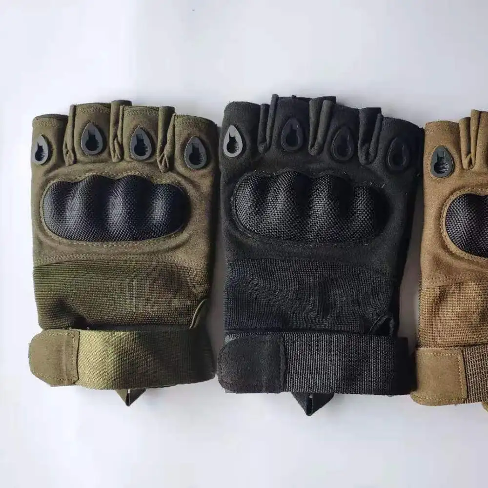 Half Finger Gloves Comfortable Outdoor Sports Polyester Black Tactical Gloves
