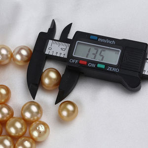 Cuentas de perlas doradas redondas de agua salada, naturales y reales, 12-13mm - Product Image 6