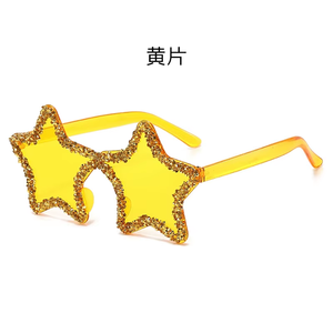 แว่นกันแดดรูปดาว แฟชั่นแว่นตาเพชร แว่นตาตกแต่งคริสต์มาส แว่นตาสำหรับงานปาร์ตี้ แว่นกันแดดไร้กรอบแบบพิเศษ - Product Image 5