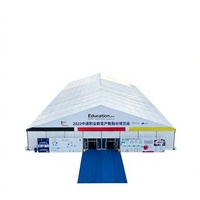Grande tente d'exposition extérieure robuste en aluminium et PVC, à structure libre, pour salons professionnels et événements commerciaux