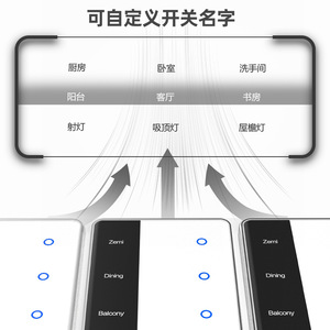 Smart Home Zigbee Touch Switch 220V AC With Custom Name Display For HomeKit Smart Lighting Control - Product Image 1