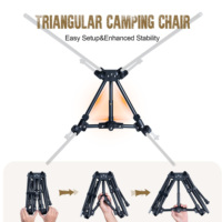 Chaise de camping triangulaire en aluminium pliante pour l'extérieur, légère et portable