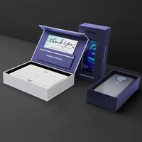 Produit numérique magnétique noir de luxe personnalisé boîte d'emballage en carton boîte-cadeau avec insert en mousse EVA pour gadgets