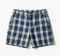 Shorts pour hommes en coton à carreaux de haute qualité, personnalisés, avec poches à boutons élastiques, logo de marque propre, sous-vêtements décontractés, pantalons courts