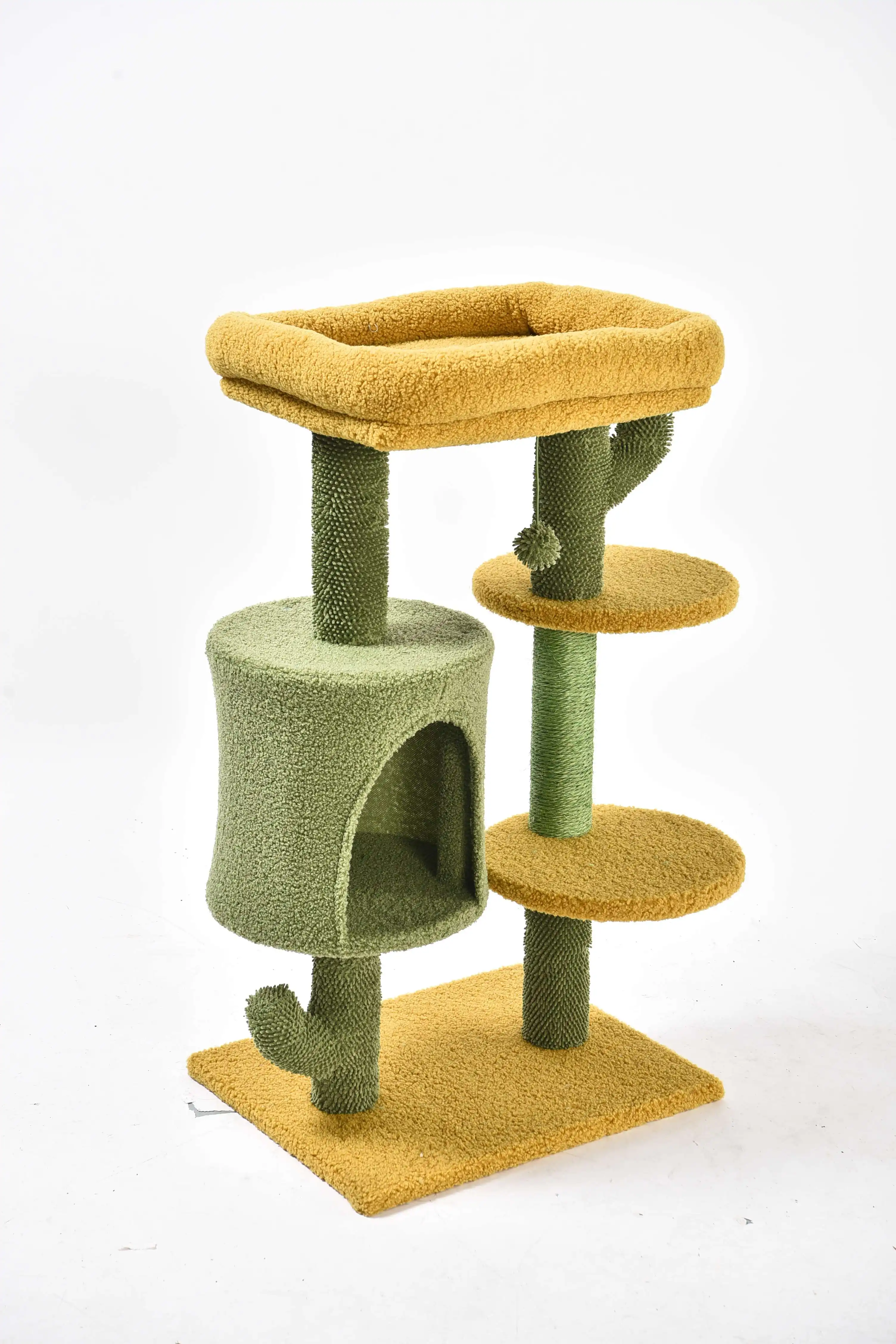 Huisdierenproducten Cactus Serie Zacht Bont Platform Kat Krabber Condo Toren Cactus Kattenboom
