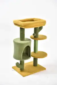 Pet Products Cactus Series Soft Fur Platform Cat Scratcher Condo Tower Cactus Cat Tree