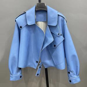 Cappotto da giacca in pelle da <span class=keywords><strong>donna</strong></span> in vera pelle di montone con design Bomber - Product Image 3