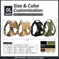 Harnais tactique pour chien de sport OEM ODM avec logo personnalisé, imperméable, en nylon 1000D, réglable, anti-traction, pour l'entraînement des grands chiens