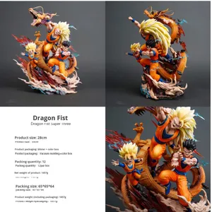 Modèle de jouet d'anime Dragon Fist Père et fils Trois Goku Gohan Goten, personnage de dessin animé japonais populaire, ornement de bureau en PVC - Product Image 3