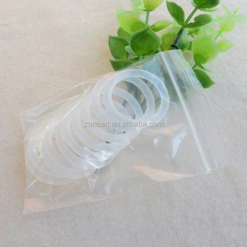 Custom Packing 10 pcs/bag Food Grade Clear Baby Pacifier Adapter Ring Dummy Chain Holder Silicone O Ring