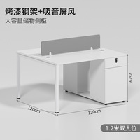 Table de bureau moderne ouverte modulaire pour 4 personnes avec poste de travail et écran design pour bureau