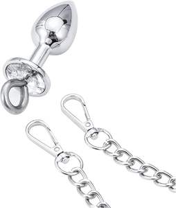 BDSM - Plug anal avec menottes métalliques verrouillables - Ensemble de restraints en acier inoxydable pour poignets - Jouets sexuels pour adultes - Jeux sexy pour femmes et couples - Product Image 3