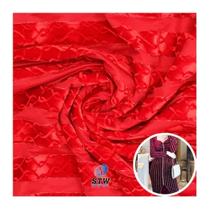 Factory Supply Stripe 92%polyester 8%spandex Korea Velvet Stretch as Velvet Fabric