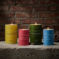 Velas en Tarro de Cerámica Negro Mate de 320g para Hombre, Velas Aromáticas Masculinas al por Mayor para Decoración Industrial, Aroma Personalizado