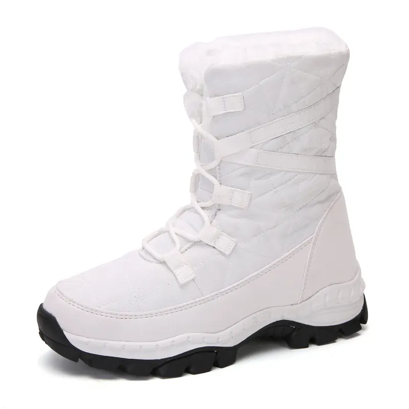 Wholesale Women'S Winter Boots Waterproof Slip On Shoes Warm Fur Snow Boots With Metal Claw Valve Outdoor