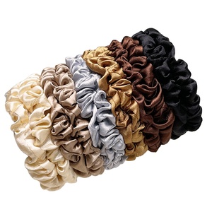 Groothandel Goedkope Europese Stijl Satijn Haar <span class=keywords><strong>Scrunchies</strong></span> Vrouwelijke Elastische Zijden Haarband Stijlvolle Paardenstaart Houder Voor Meisjes Effen Kleur - Product Image 1