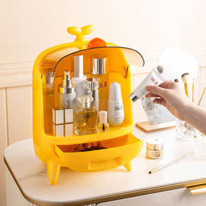 Boîte de rangement cosmétique Yellow Duck 18L avec couvercle et compartiments pour organiser le maquillage et les soins de la peau - Product Image 4