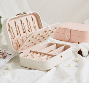 Portable PU Leather Jewelry Organizer <b>Storage</b> Case Modern <b>Mini</b> Travel Jewelry <b>Box</b> for Girls/Women's Earrings for Travel - Product Image 5