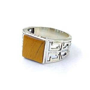Bague en œil de tigre, argent sterling 925, pierre précieuse, bague ajustable, œil de tigre, collection artisanale, bagues fines, bijoux en argent, prix de gros - Product Image 2