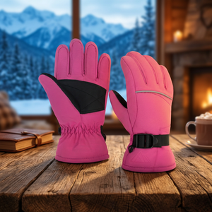 Guantes de esquí y snowboard térmicos, impermeables, cortavientos, con logotipo personalizado, pantalla táctil, correa de muñeca ajustable, poliéster - Product Image 4