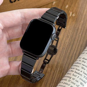 Correa de reloj inteligente delgada para mujer Upro, con hebilla de mariposa de una sola pieza, correa de acero inoxidable para Apple Watch 4/5/6/7/9 Ultra - Product Image 3